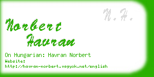 norbert havran business card